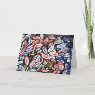 Carte Joyeux anniversaire SCOTT VINTAGE UNIFORME NOM TAG