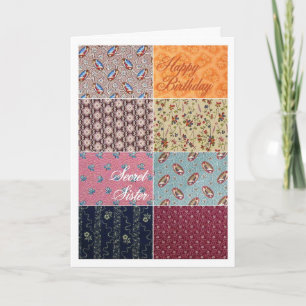Carte Joyeux Anniversaire Secret Soeur Crazy Quilt