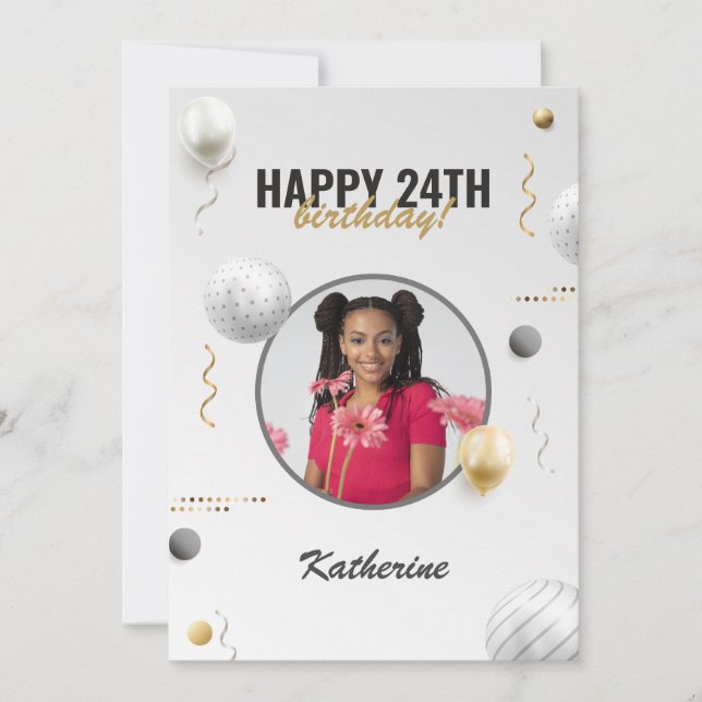 Carte Joyeux Anniversaire simple personnalisé cadeau pho (Devant)