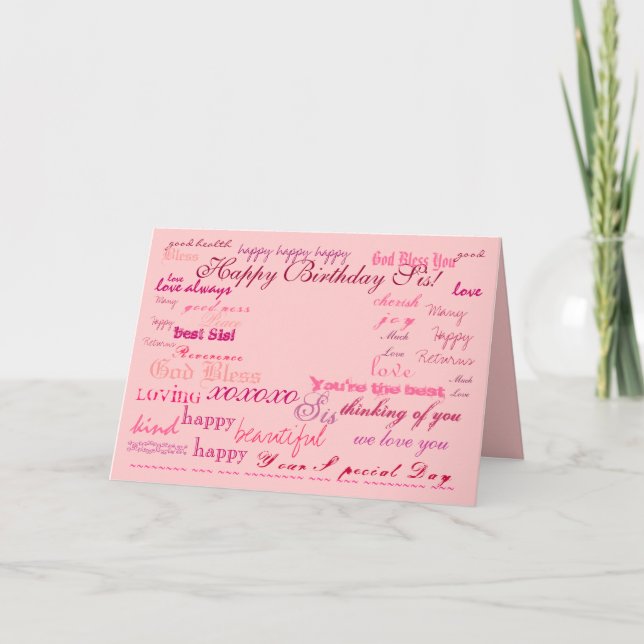 Carte "Joyeux anniversaire Sis !"carte (Devant)