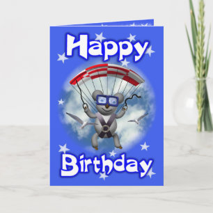 Carte Joyeux anniversaire Sky Diving Koala