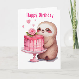 Carte Joyeux anniversaire Sloth
