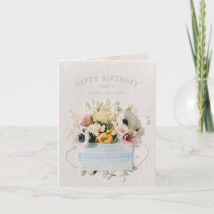 Carte Joyeux anniversaire Social Distanc Médicale Mask B