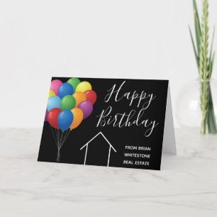 Carte Joyeux Anniversaire Société Immobilier Ballons Per