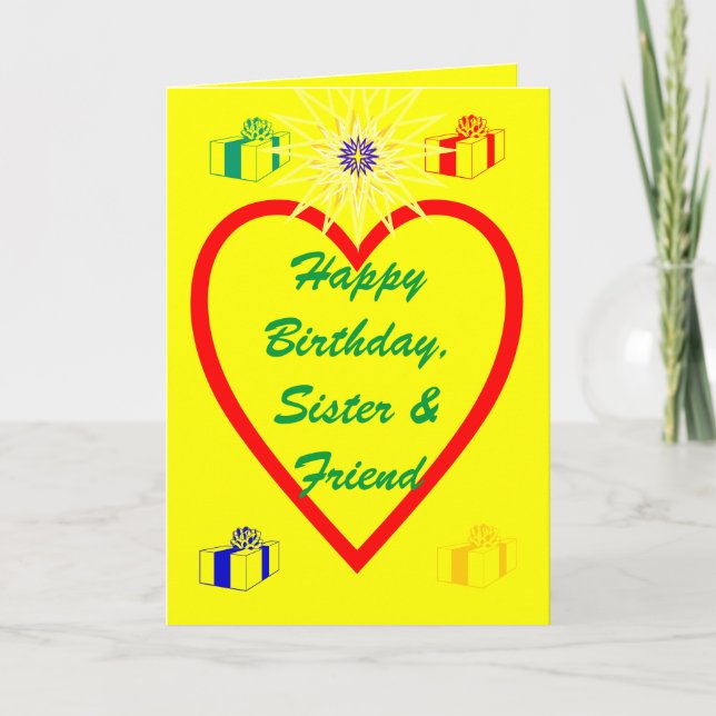 Carte Joyeux anniversaire, soeur et ami (Devant)