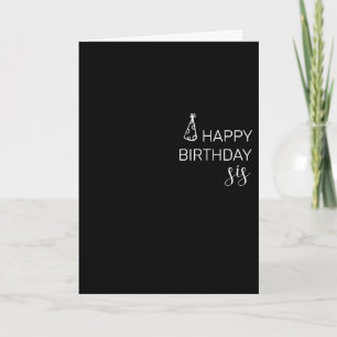 Carte Joyeux Anniversaire Sœur minimaliste Simple