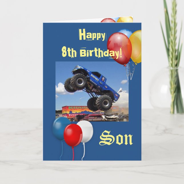 Carte Joyeux anniversaire Son 4X4 Camion Bénédiction Foi (Devant)