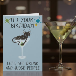 Carte Joyeux Anniversaire Soyons ivres et Jugeons les ge
