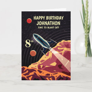 Carte Joyeux anniversaire Space Rocket Enfants Personnal