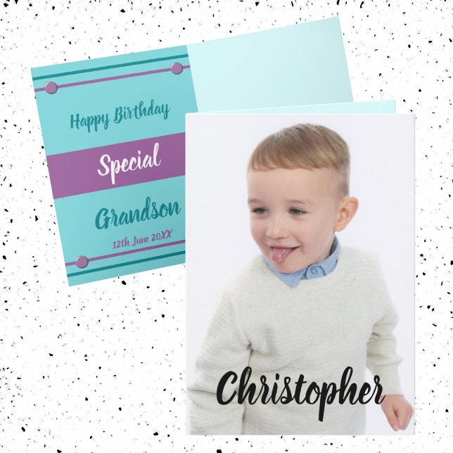 Carte Joyeux anniversaire spécial Grandson photo (Créateur téléchargé)