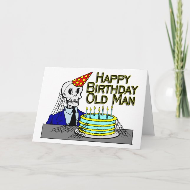 Carte Joyeux Anniversaire Spider Web Vieux Homme (Devant)