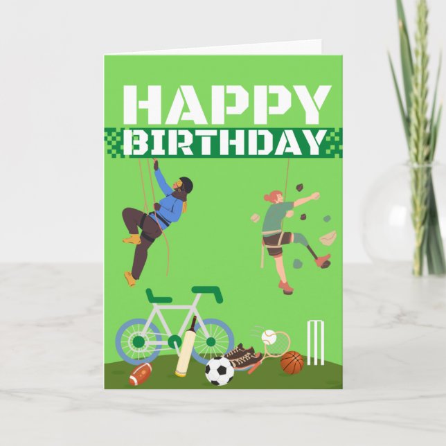 Carte Joyeux anniversaire - Sports (Devant)