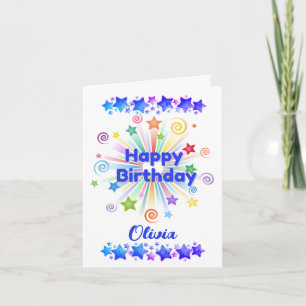 Carte Joyeux anniversaire Star Design Ajouter un nom