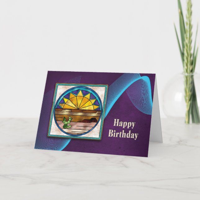 CARTE JOYEUX ANNIVERSAIRE - SUNRISE/INDIAN COLLECTION (Devant)
