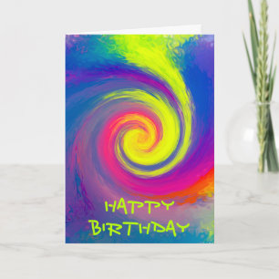 Carte Joyeux anniversaire - Super spirale Abstraite
