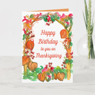 Carte Joyeux Anniversaire Sur Thanksgiving Fall Leaves