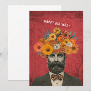 Carte Joyeux Anniversaire Surreal Flower Gent