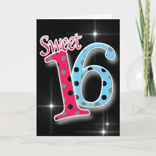 Carte Joyeux anniversaire Sweet sixteen 16ème
