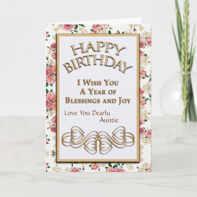 Carte Joyeux Anniversaire Tante Vous Aimez Dearly (Devant)