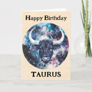 Carte Joyeux anniversaire Taurus Zodiac