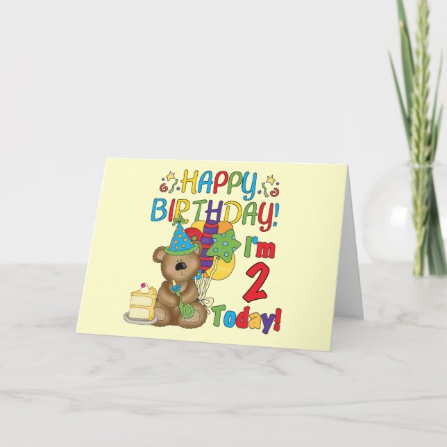 Carte Joyeux anniversaire Teddy Bear 2e t-shirts et cade (Devant)