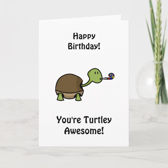 Carte Joyeux anniversaire - Tortue (Devant)