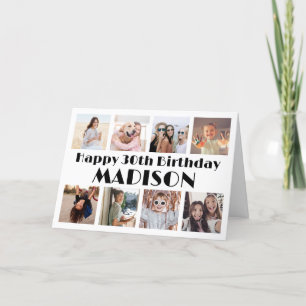 Carte Joyeux Anniversaire TOUT Âge 8 Collage de Photos M