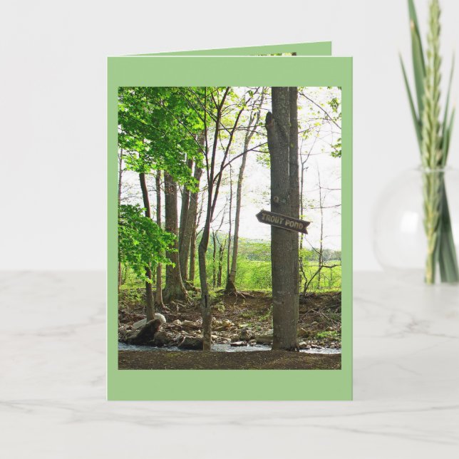 Carte Joyeux Anniversaire Truite Pond Signal Pêche Relax (Devant)