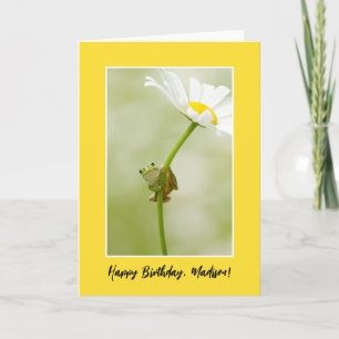 Carte Joyeux anniversaire   Une Grenouille mignonne