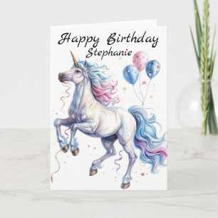 Carte Joyeux Anniversaire Unicorn Personnalisé