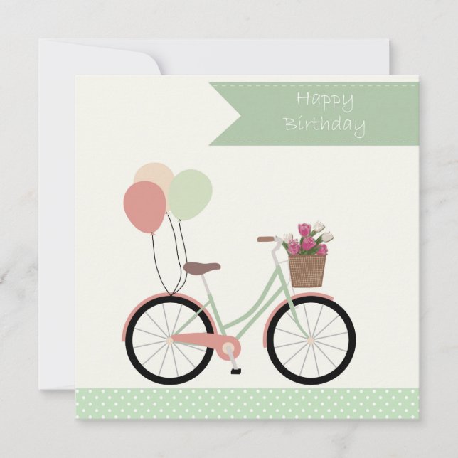 Carte Joyeux anniversaire vélo (Devant)