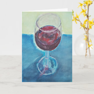 Carte Joyeux Anniversaire Verre de Vin, Élégante Célébra
