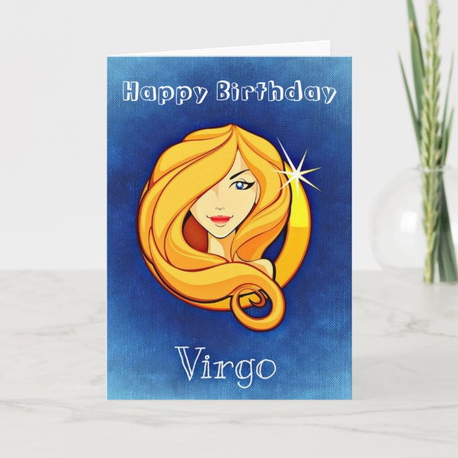Carte Joyeux Anniversaire Vierge Zodiac Horoscope Vierge (Devant)