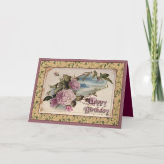 Carte Joyeux anniversaire vintage