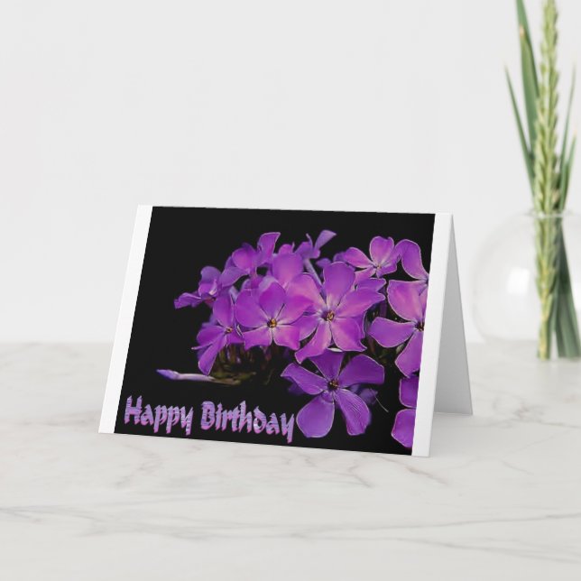 Carte Joyeux anniversaire violet (Devant)
