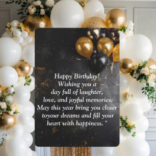Carte Joyeux Anniversaire - Vœux Joyeux, Ballons &