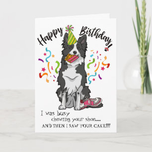 Carte Joyeux anniversaire votre frontière Collie Chien C