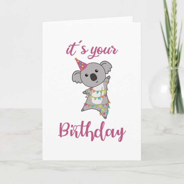 Carte Joyeux Anniversaire Vous Souhaite Koala Cute Anima (Devant)