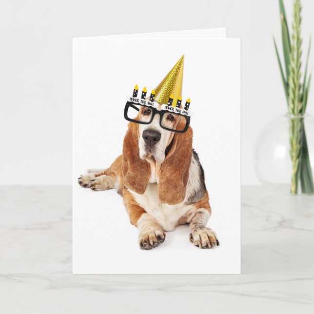Carte Joyeux anniversaire vous vieux chien (Devant)