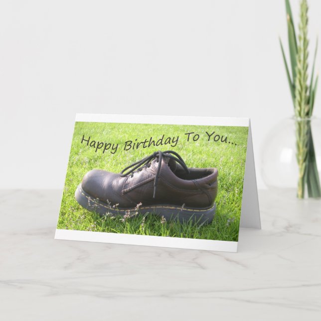 Carte Joyeux Anniversaire - Vous Vivez Dans Une Chaussur (Devant)