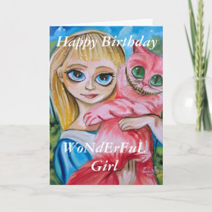 Carte Joyeux anniversaire, WoNdErFuL Girl Alice au pays 