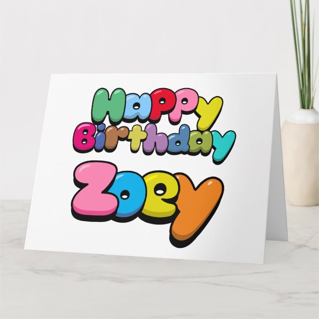 Carte Joyeux anniversaire Zoey (Devant)