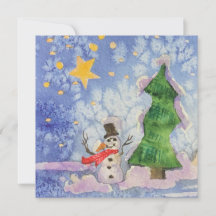 Joyeux Arbre De Noël Et Aquarelle De Snowman Froid
