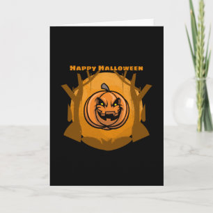 Carte Joyeux arbre d'Halloween Citrouille