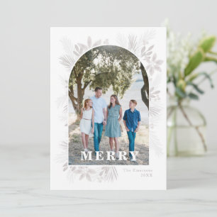Carte Joyeux Arche à fleurs de Noël moderne