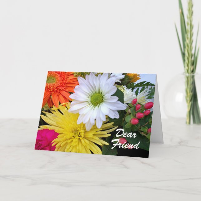 Carte Joyeux arrangement Fleur de la Journée de l'Amitié (Devant)
