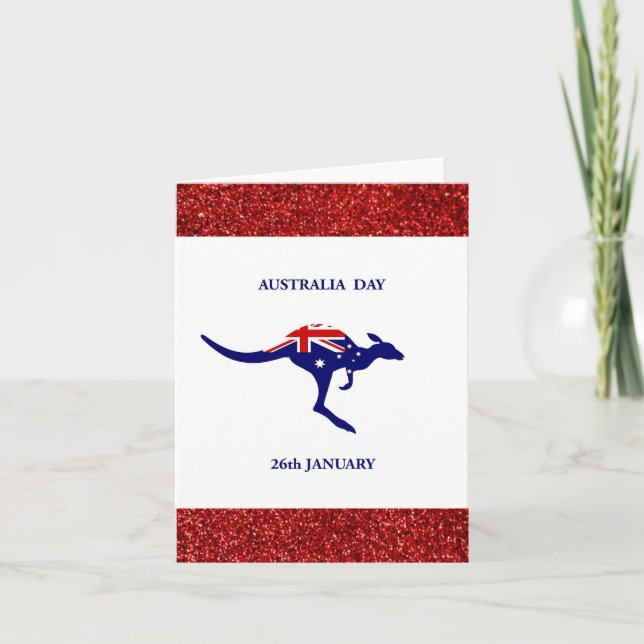 Carte Joyeux Australia Day Australian Kangaroo (Devant)