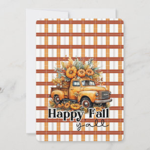 Carte Joyeux Automne à Tous Camion Vintage avec Tourneso