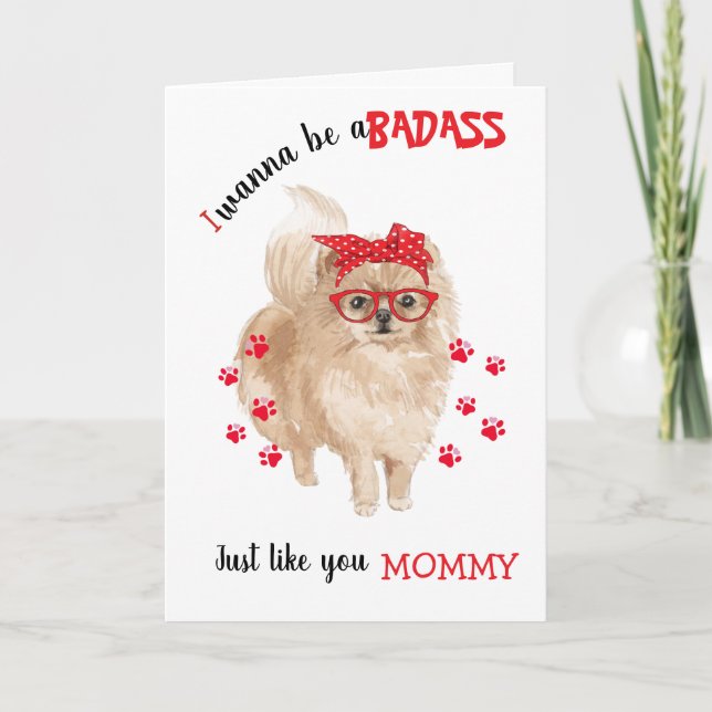 Carte Joyeux badass de la fête des mères de votre chien  (Devant)