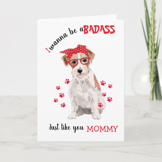 Carte Joyeux Badass Jack Russell Terrier Dog (Devant)